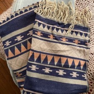 PENDLETON DUPE Aztec print scarf in light pink, cream, and blue